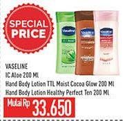Promo Harga VASELINE Intensive Care Aloe/Cocoa/ Perfect 10 200ml  - Hypermart