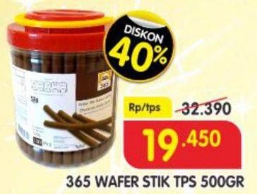 Promo Harga 365 Wafer Stik Regular 500 gr - Superindo