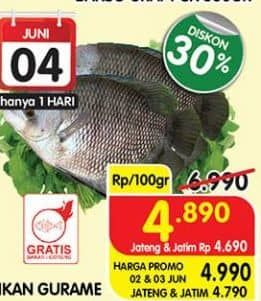 Promo Harga Ikan Gurame per 100 gr - Superindo
