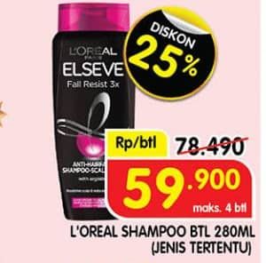 Promo Harga Loreal Shampoo 280 ml - Superindo