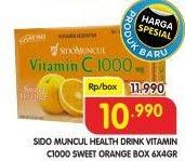 Promo Harga SIDO MUNCUL Vitamin C 1000mg Sweet Orange per 6 sachet 4 gr - Superindo