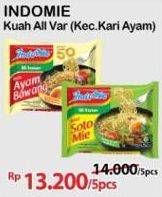 Promo Harga Indomie Mi Kuah Kecuali Kari Ayam 72 gr - Alfamart