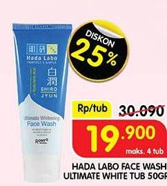 Promo Harga Hada Labo Face Wash Ultimate White 50 gr - Superindo