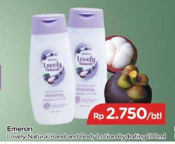 Promo Harga EMERON Lovely Naturals Hand Body Lotion Hydrating 100 ml - TIP TOP
