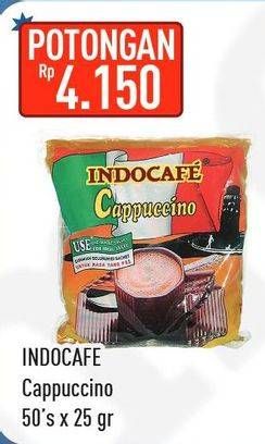 Promo Harga Indocafe Cappuccino per 50 sachet 25 gr - Hypermart