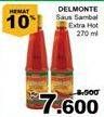 Promo Harga DEL MONTE Sauce Extra Hot Chilli 270 ml - Giant
