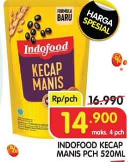 Promo Harga Indofood Kecap Manis 520 ml - Superindo