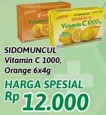 Promo Harga SIDO MUNCUL Vitamin C 1000mg Lemon, Sweet Orange per 6 sachet 4 gr - Alfamidi