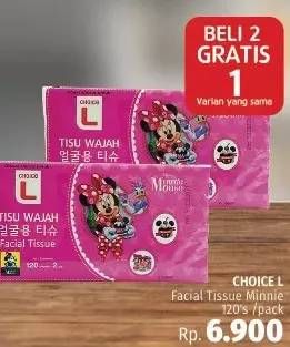 Promo Harga CHOICE L Facial Tissue Minnie 120 pcs - LotteMart