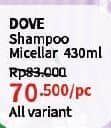 Promo Harga Dove Micellar Shampoo All Variants 430 ml - Guardian