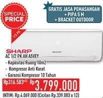 Promo Harga SHARP AH-A5VEY | AC 1/2PK  - Hypermart