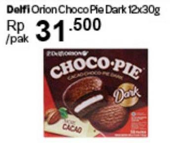Promo Harga DELFI Orion Choco Pie Cacao Dark 2P per 12 pcs 30 gr - Carrefour