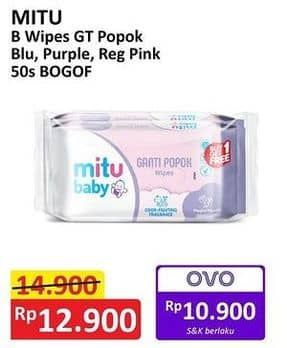Promo Harga Mitu Baby Wipes Ganti Popok Blue Charming Lily, Pink Sweet Rose, Purple Playful Fressia 50 pcs - Alfamart