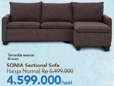 Promo Harga SONIA Sectional Sofa Brown  - Carrefour
