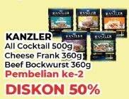 KANZLER Cocktail/Cheese Frank/Beef Bockwurst