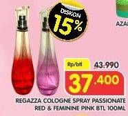 Promo Harga REGAZZA Spray Cologne Passionate Red, Feminine Pink 100 ml - Superindo