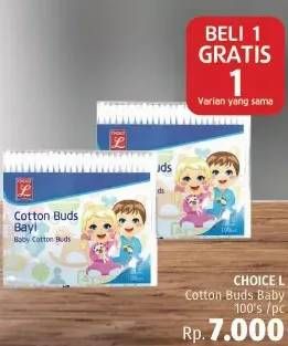 Promo Harga CHOICE L Cotton Buds Baby 100 pcs - LotteMart