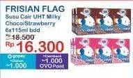 Promo Harga Frisian Flag Susu UHT Milky Zuzhu Zazha Chocolate, Strawberry per 6 tpk 115 ml - Indomaret