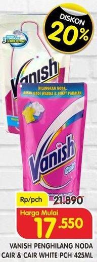 Promo Harga VANISH Penghilang Noda Cair Pink, White 425 ml - Superindo