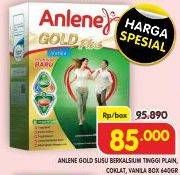 Promo Harga Anlene Gold Plus Susu High Calcium Vanila, Original, Cokelat 650 gr - Superindo