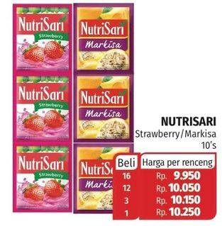 Promo Harga NUTRISARI Powder Drink Markisa, Strawberry per 10 sachet - Lotte Grosir