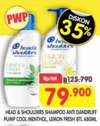 Promo Harga Head & Shoulders Shampoo Cool Menthol, Lemon Fresh 680 ml - Superindo