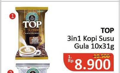 Promo Harga TOP COFFEE Kopi per 10 sachet 31 gr - Alfamidi