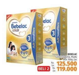 Promo Harga BEBELAC 3 Gold Susu Pertumbuhan Vanilla, Madu 700 gr - LotteMart