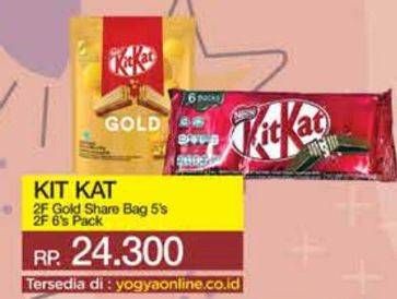 Promo Harga KIT KAT Chocolate 2 Fingers 6s / Gold Share 5s  - Yogya