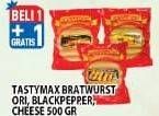 Promo Harga TASTYMAX Bratwurst Original, Blackpapper, Chesee per 6 pcs 500 gr - Hypermart
