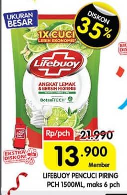 Promo Harga Lifebuoy Pencuci Piring 1500 ml - Superindo