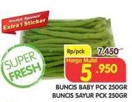 Promo Harga Buncis Baby, Sayur 250 gr - Superindo