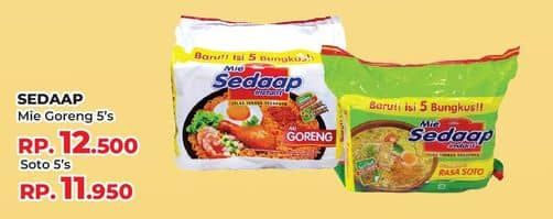 Promo Harga Sedaap Mie Goreng Original per 5 pcs 90 gr - Yogya