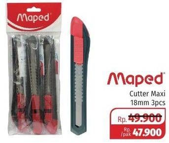 Promo Harga MAPED Cutter Maxi 18mm 3 pcs - Lotte Grosir