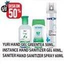 Promo Harga YURI/INSTANCE/SANITER Hand Sanitaizer  - Hypermart