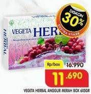 Promo Harga VEGETA Minuman Herbal Anggur 6 pcs - Superindo