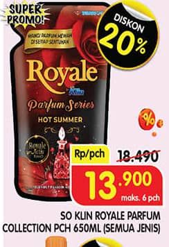 Promo Harga So Klin Royale Parfum Collection All Variants 650 ml - Superindo