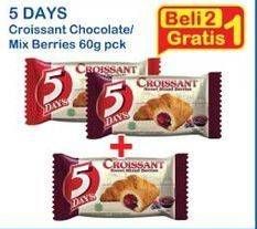 Promo Harga 5 DAYS Croissant Sweet Mixed Berries 60 gr - Indomaret