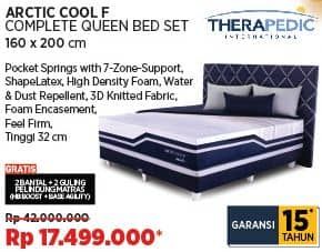 Promo Harga Therapedic Arctic Cool F Complete Queen Bed Set 160 X 200 Cm  - COURTS