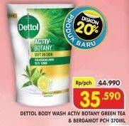 Promo Harga Dettol Body Wash Activ Botany Green Tea Bergamot 370 gr - Superindo