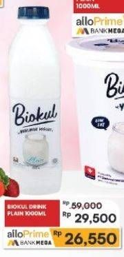 Promo Harga Biokul Minuman Yogurt Plain 1000 ml - Carrefour