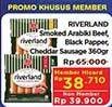 Promo Harga Riverland Sausage Smoky Black Pepper, Smoked Arabiki Beef, Smoked Cheddar 360 gr - Hypermart