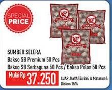 Promo Harga SUMBER SELERA Bakso Sapi SB Serba Guna, SB Premium, Polos 50 pcs - Hypermart