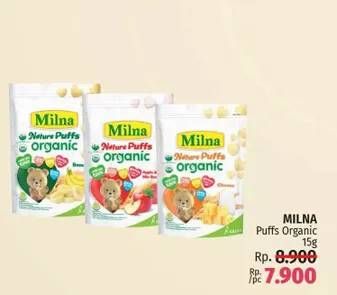 Promo Harga MILNA Nature Puffs Organic 15 gr - LotteMart