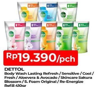 Promo Harga DETTOL Body Wash Lasting Fresh, Sensitive, Cool, Fresh, Moisture Aloe Vera Avocado, Skincare, Original, Re-Energize 410 ml - TIP TOP