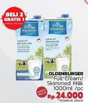 Promo Harga OLDENBURGER UHT Full Cream, Semi-Skimmed 1000 ml - LotteMart