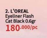Promo Harga Loreal Flash Cat Eye Waterproof Liquid Eyeliner Black  - Guardian