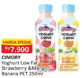 Promo Harga CIMORY Yogurt Drink Low Fat Strawberry Mango, Banana 250 ml - Alfamart