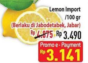 Promo Harga Lemon Import per 100 gr - Hypermart