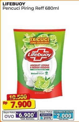 Promo Harga Lifebuoy Pencuci Piring Lime Botani 680 ml - Alfamart